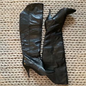 GUESS Over The Knee Black Heeled Boots
